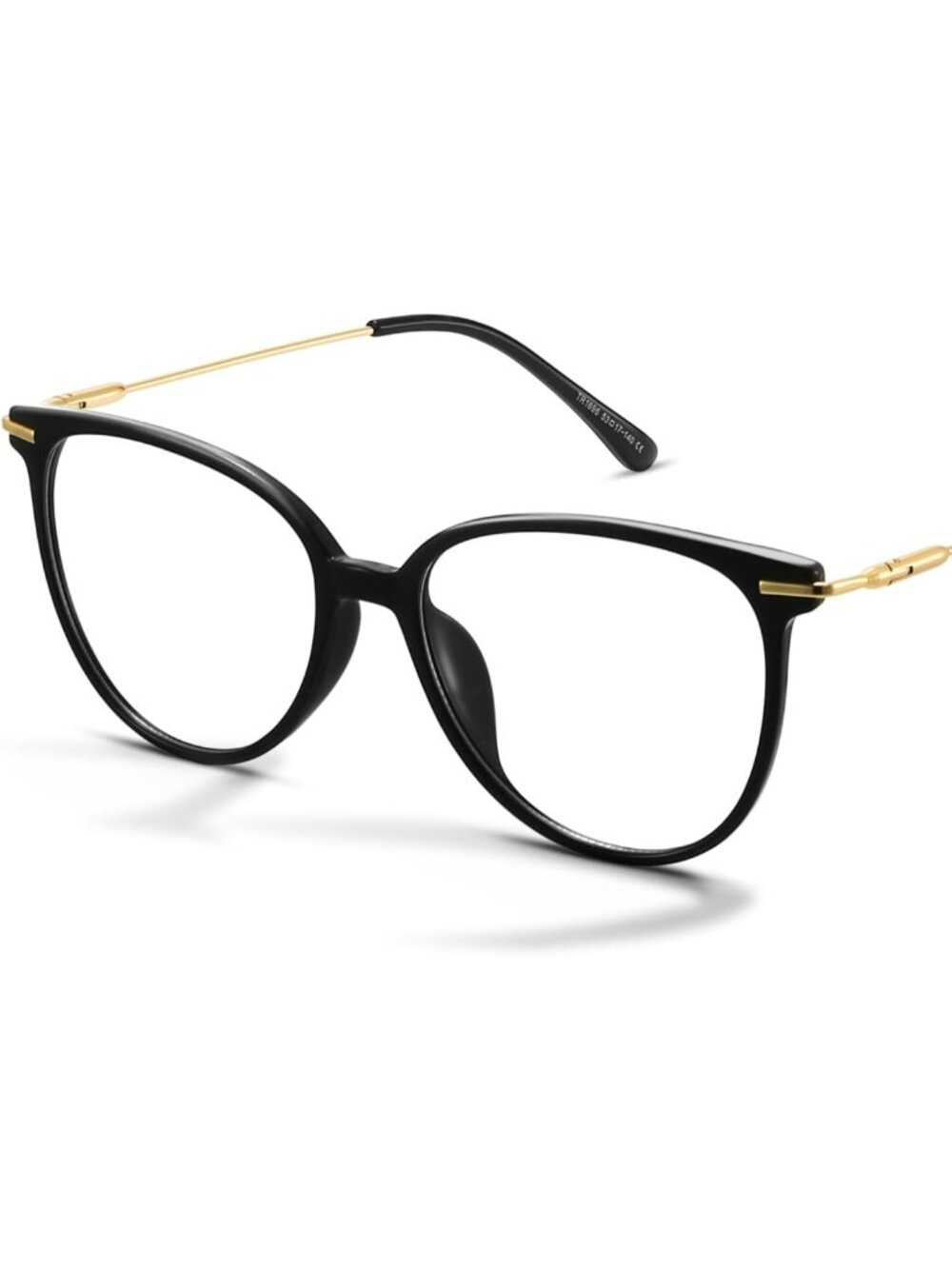 Stylish Round Blue Light Blocking Glasses with UV400 Protection & Soft Case